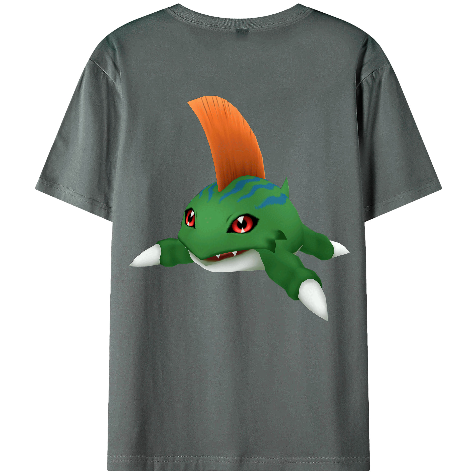 （画像用） Digimon デジタルモンスター/デジモン 綿100％ メンズ半袖Tシャツ（バックプリント） 通気性